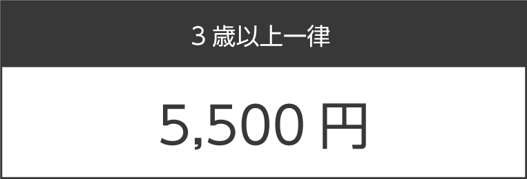 3歳以上一律 5,500円