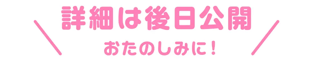詳細は後日公開