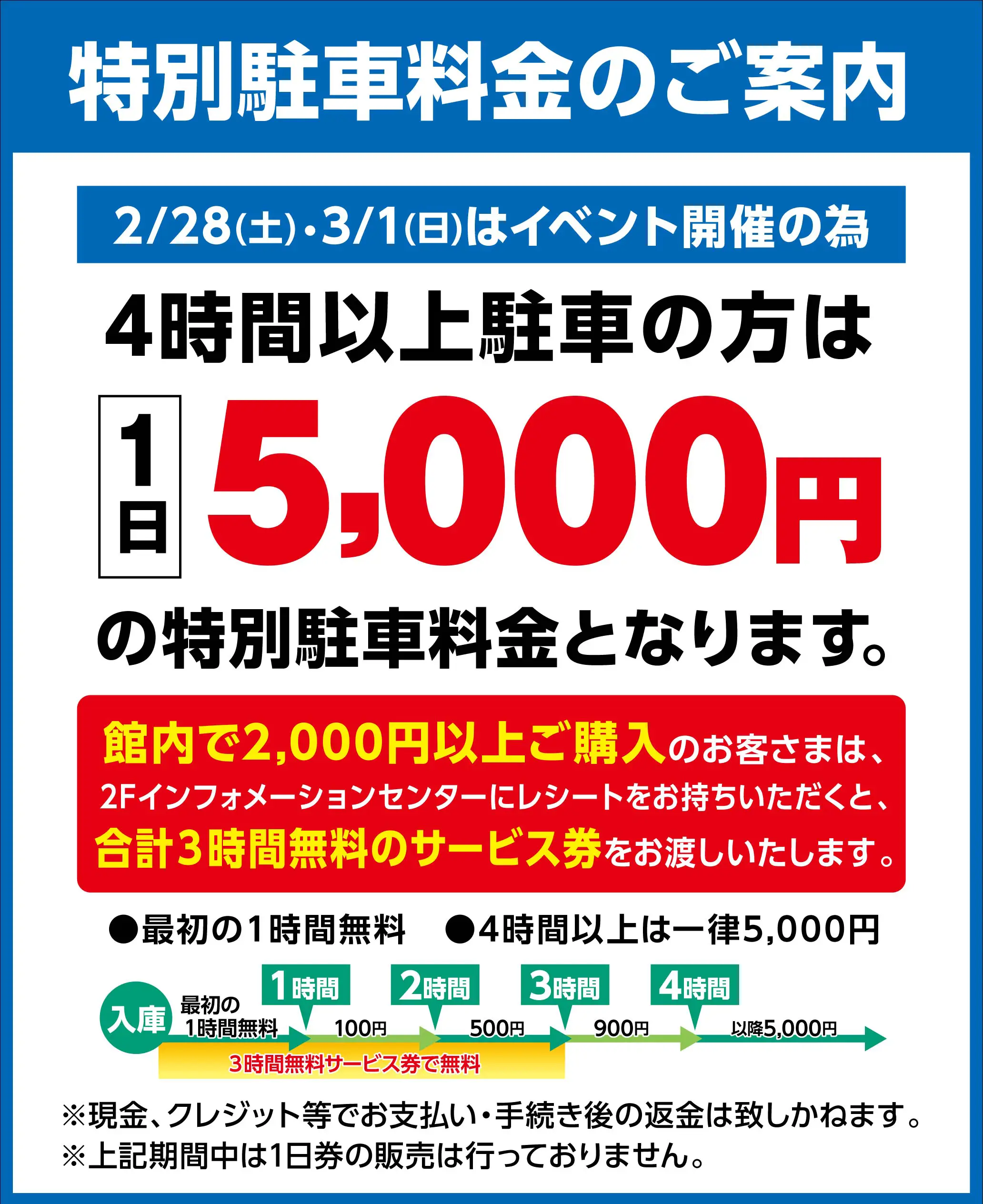 イベント開催時の駐車場システム変更のお知らせ